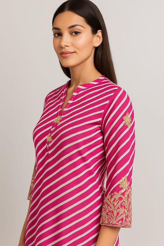 Pearl Detailing Hand Embroidery Kurti