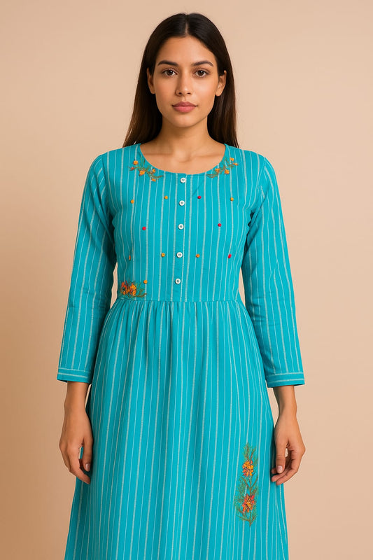 Blue Cotton Kurti