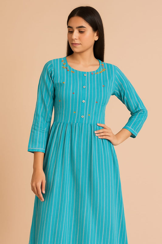 Blue Cotton Kurti