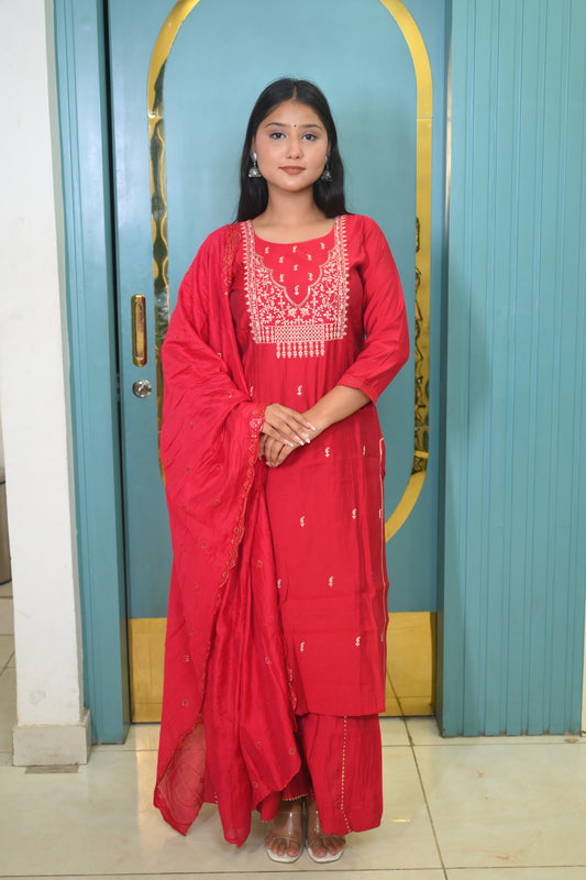 Aparna Pink Sharara Silk Set