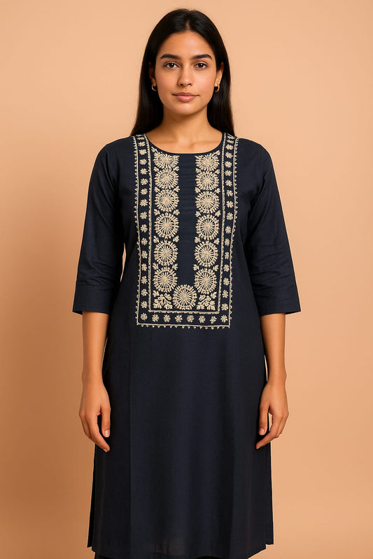 Black Cotton Kurti