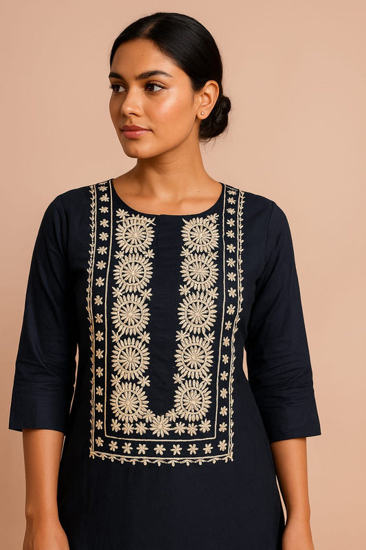 Black Cotton Kurti