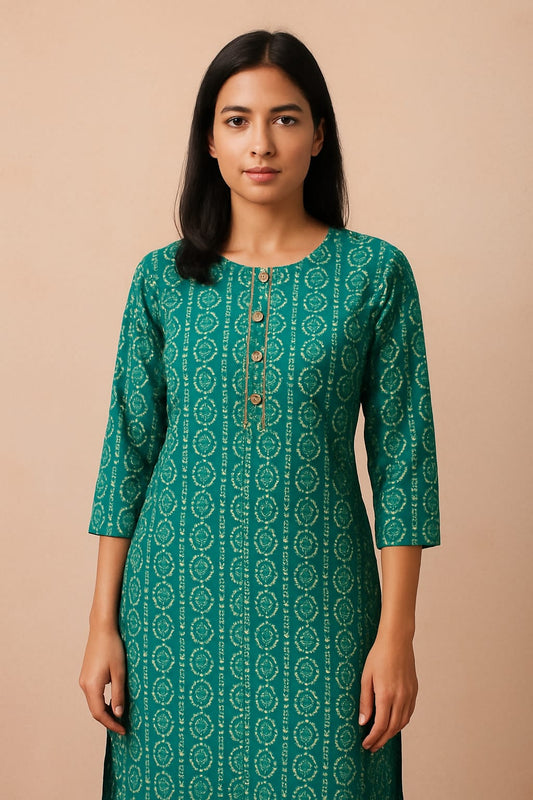 Green Cotton Kurti