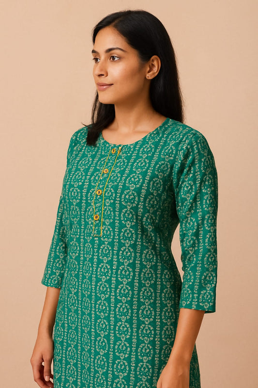 Green Cotton Kurti