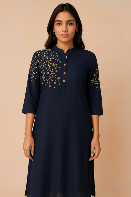 Blue Cotton Kurti