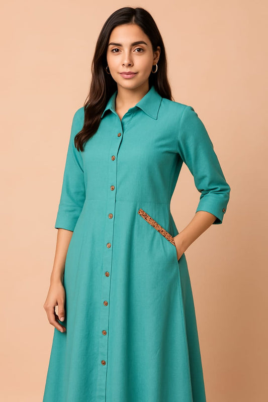 Cotton Sky Blue Dress