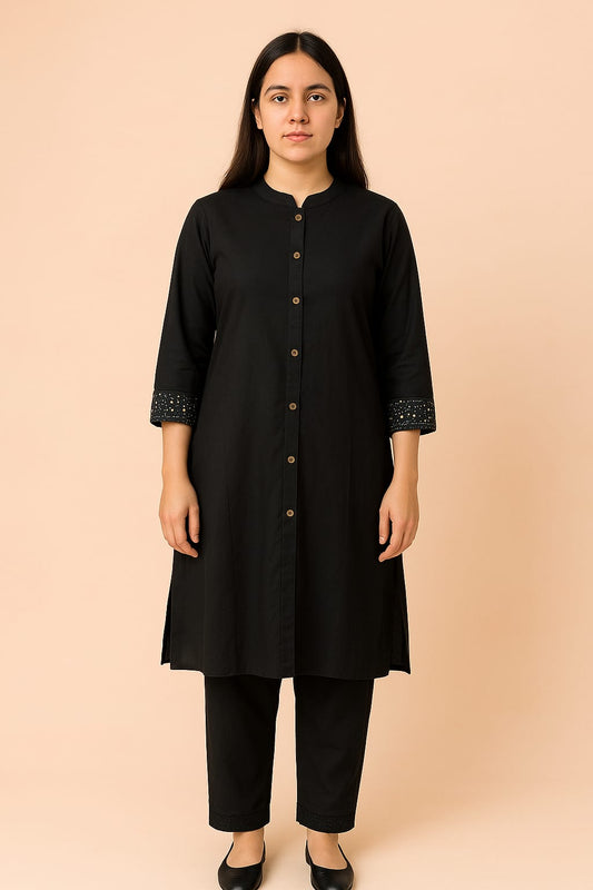 Black Kurta Pant Set