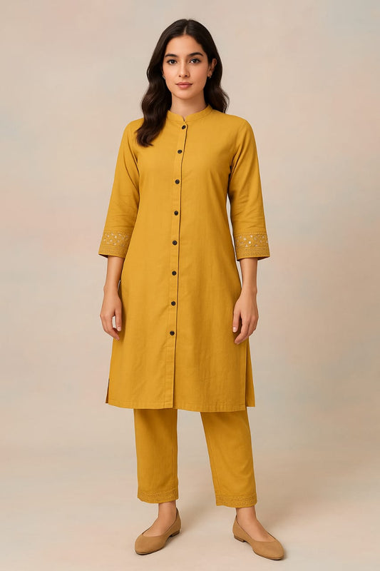 Yellow Kurta Pant Set