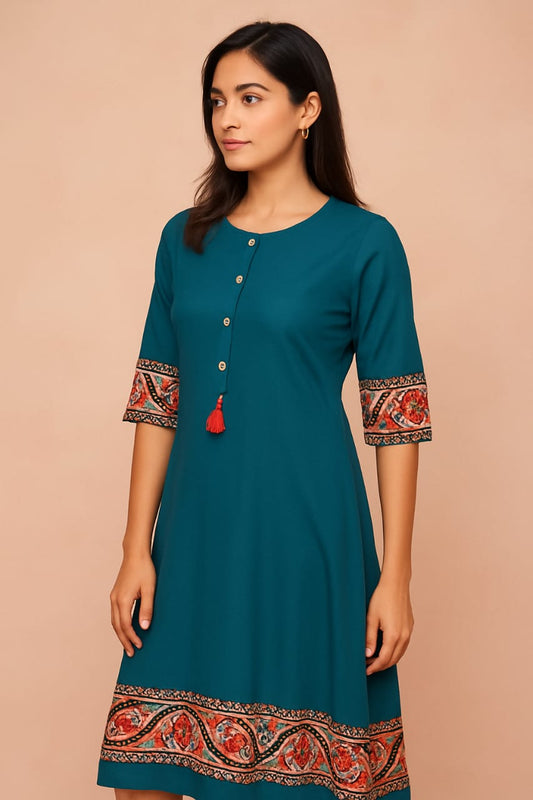 Blue A Line Kurti