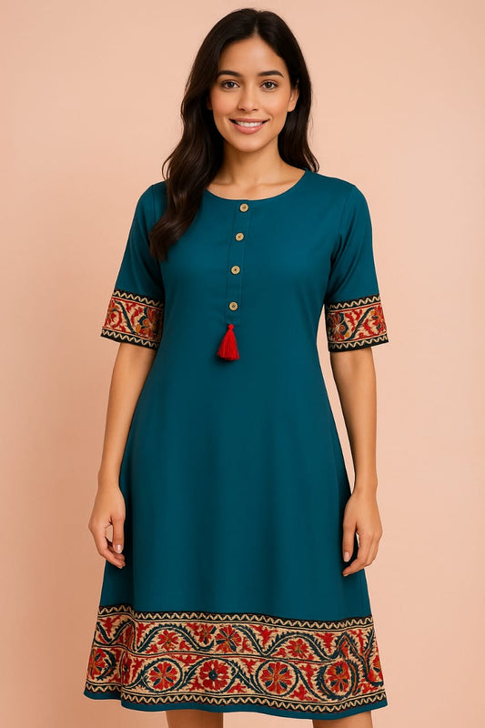 Blue A Line Kurti